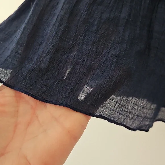 Navy Blue Tiered Mini Skirt Gauze Size Medium‎ - Picture 5 of 10